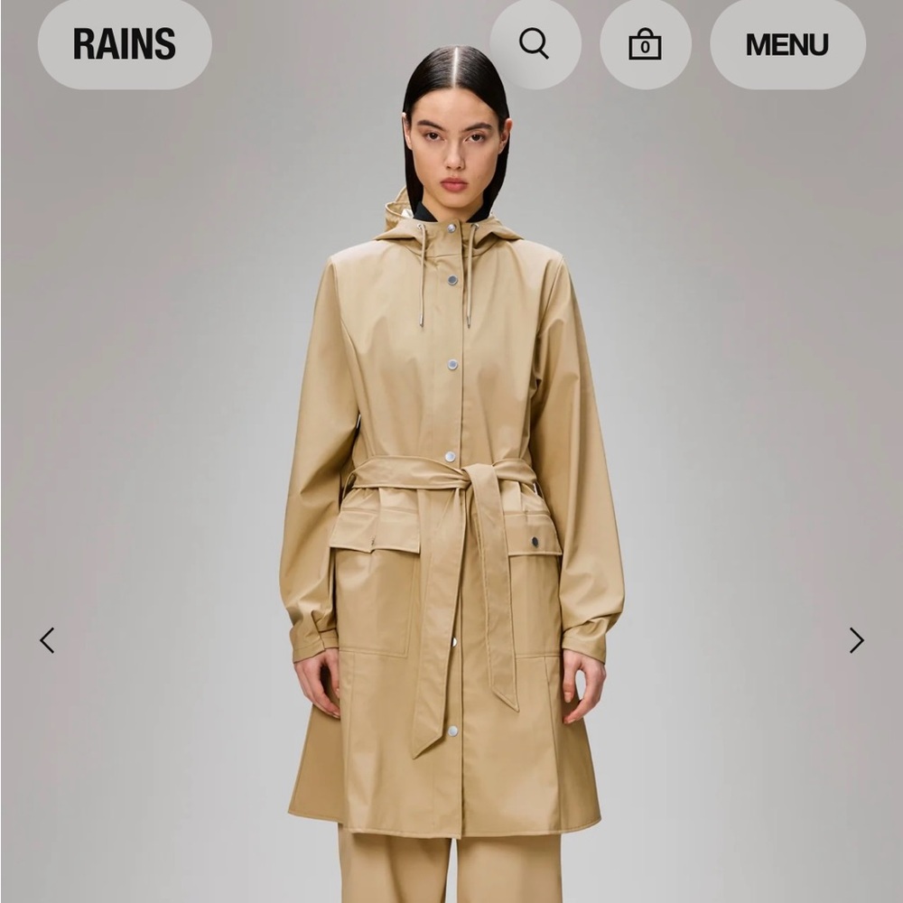 Rains Curve W Jacket, Sand (S/M)